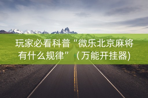 玩家必看科普“微乐北京麻将有什么规律”（万能开挂器)