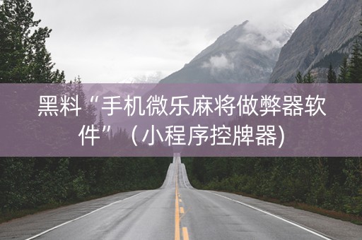 黑料“手机微乐麻将做弊器软件”（小程序控牌器)