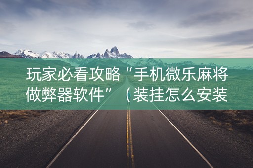 玩家必看攻略“手机微乐麻将做弊器软件”（装挂怎么安装)
