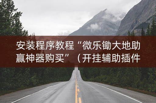安装程序教程“微乐锄大地助赢神器购买”（开挂辅助插件)
