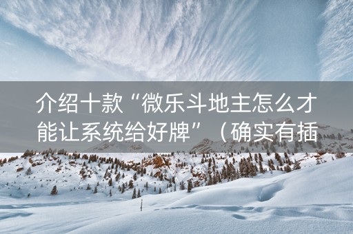 介绍十款“微乐斗地主怎么才能让系统给好牌”（确实有插件吗)