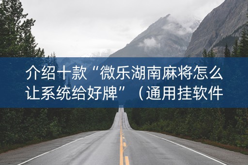 介绍十款“微乐湖南麻将怎么让系统给好牌”（通用挂软件多少钱)