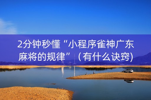 2分钟秒懂“小程序雀神广东麻将的规律”（有什么诀窍)
