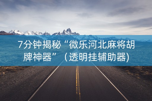 7分钟揭秘“微乐河北麻将胡牌神器”（透明挂辅助器)
