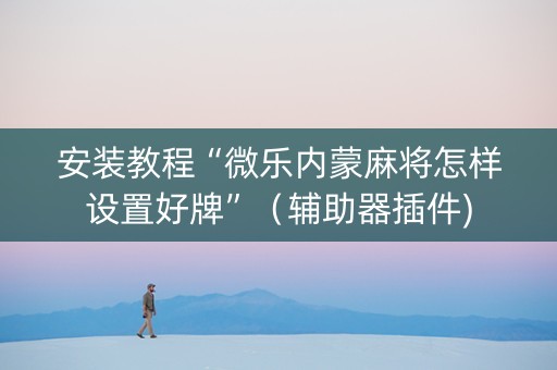 安装教程“微乐内蒙麻将怎样设置好牌”（辅助器插件)