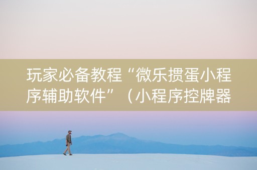 玩家必备教程“微乐掼蛋小程序辅助软件”（小程序控牌器)