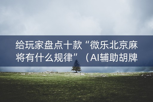 给玩家盘点十款“微乐北京麻将有什么规律”（AI辅助胡牌规则)