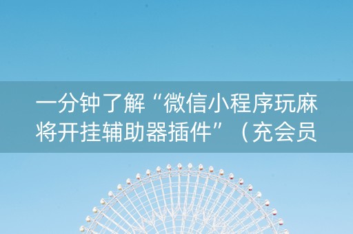 一分钟了解“微信小程序玩麻将开挂辅助器插件”（充会员胜率高)
