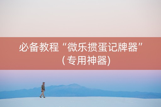 必备教程“微乐掼蛋记牌器”（专用神器)