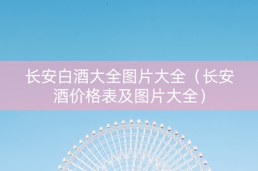 长安白酒大全图片大全（长安酒价格表及图片大全）