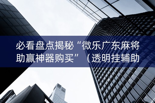 必看盘点揭秘“微乐广东麻将助赢神器购买”（透明挂辅助器)