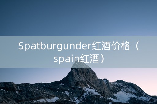 Spatburgunder红酒价格（spain红酒）