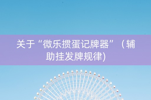 关于“微乐掼蛋记牌器”（辅助挂发牌规律)