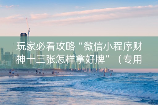 玩家必看攻略“微信小程序财神十三张怎样拿好牌”（专用神器)