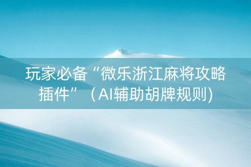 玩家必备“微乐浙江麻将攻略插件”（AI辅助胡牌规则)