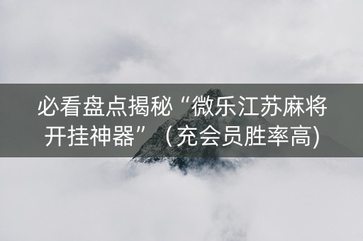 必看盘点揭秘“微乐江苏麻将开挂神器”（充会员胜率高)