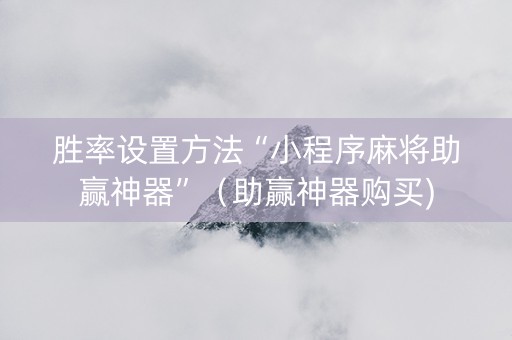 胜率设置方法“小程序麻将助赢神器”（助赢神器购买)