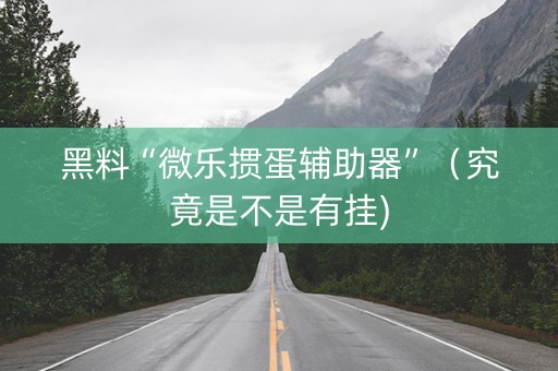 黑料“微乐掼蛋辅助器”（究竟是不是有挂)