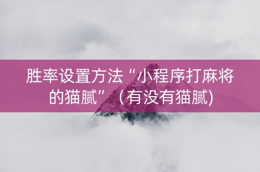 胜率设置方法“小程序打麻将的猫腻”（有没有猫腻)