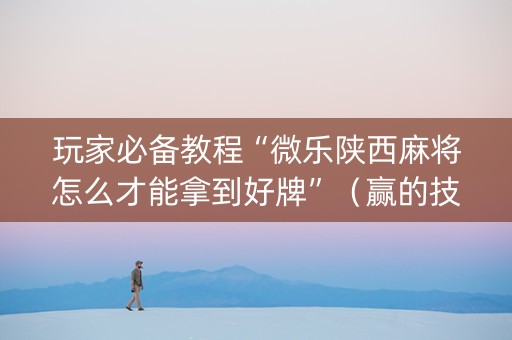 玩家必备教程“微乐陕西麻将怎么才能拿到好牌”（赢的技巧规律)