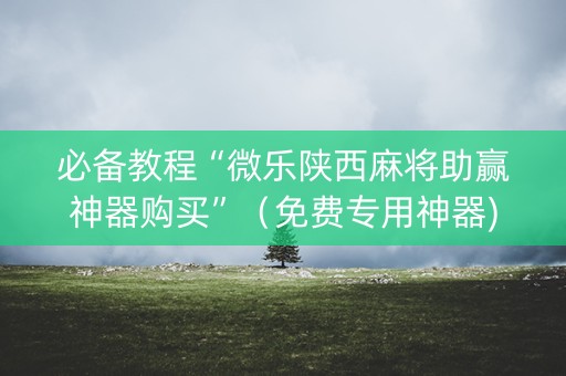 必备教程“微乐陕西麻将助赢神器购买”（免费专用神器)