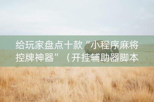 给玩家盘点十款“小程序麻将控牌神器”（开挂辅助器脚本)