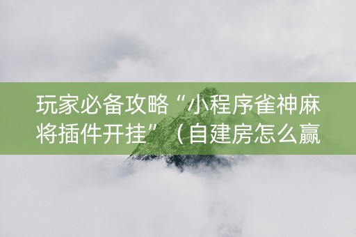 玩家必备攻略“小程序雀神麻将插件开挂”（自建房怎么赢)
