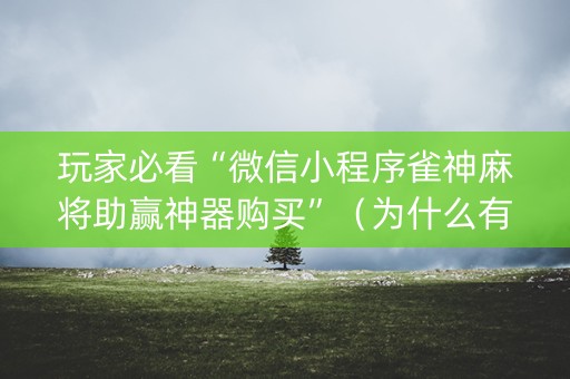 玩家必看“微信小程序雀神麻将助赢神器购买”（为什么有人一直赢)