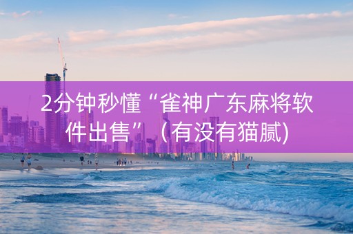2分钟秒懂“雀神广东麻将软件出售”（有没有猫腻)