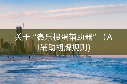 关于“微乐掼蛋辅助器”（AI辅助胡牌规则)