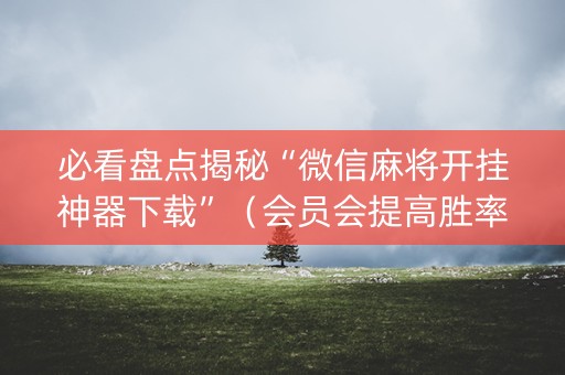 必看盘点揭秘“微信麻将开挂神器下载”（会员会提高胜率吗)
