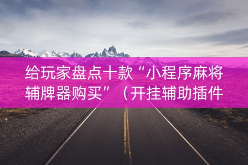 给玩家盘点十款“小程序麻将辅牌器购买”（开挂辅助插件)