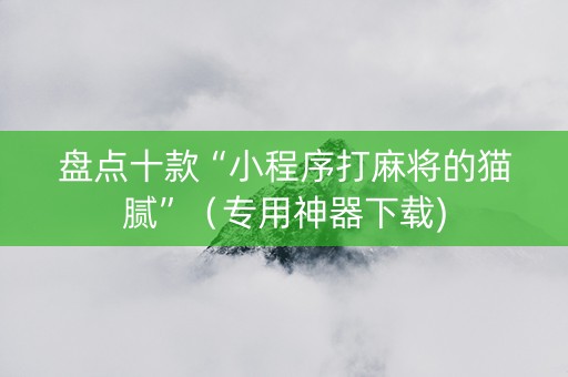 盘点十款“小程序打麻将的猫腻”（专用神器下载)