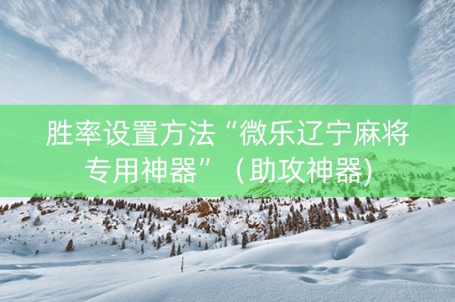 胜率设置方法“微乐辽宁麻将专用神器”（助攻神器)