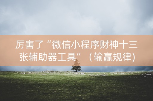 厉害了“微信小程序财神十三张辅助器工具”（输赢规律)
