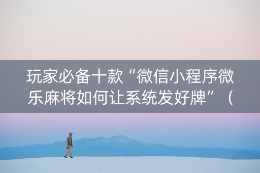 玩家必备十款“微信小程序微乐麻将如何让系统发好牌”（辅助器通用版)