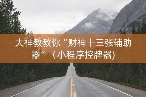 大神教教你“财神十三张辅助器”（小程序控牌器)