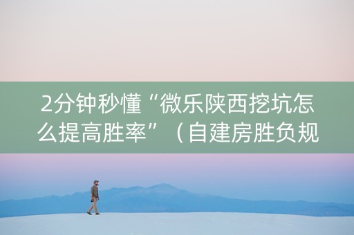 2分钟秒懂“微乐陕西挖坑怎么提高胜率”（自建房胜负规律)