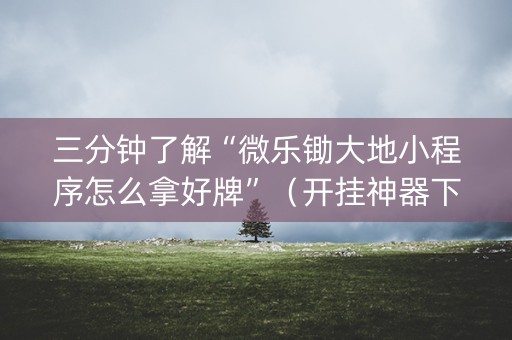 三分钟了解“微乐锄大地小程序怎么拿好牌”（开挂神器下载)