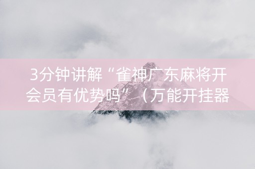 3分钟讲解“雀神广东麻将开会员有优势吗”（万能开挂器)