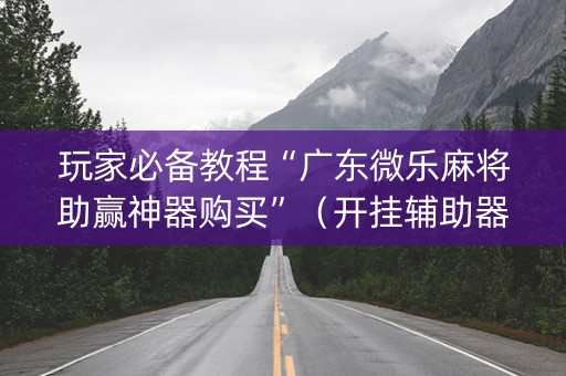 玩家必备教程“广东微乐麻将助赢神器购买”（开挂辅助器插件)