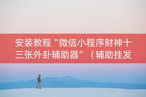 安装教程“微信小程序财神十三张外卦辅助器”（辅助挂发牌规律)