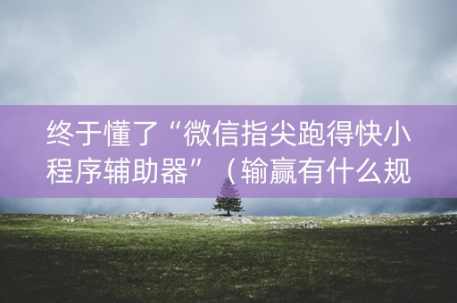 终于懂了“微信指尖跑得快小程序辅助器”（输赢有什么规律)
