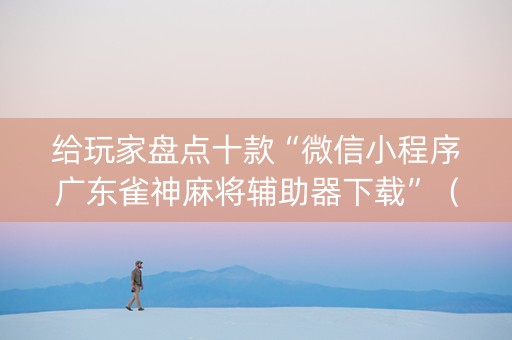 给玩家盘点十款“微信小程序广东雀神麻将辅助器下载”（必赢神器免费安装)