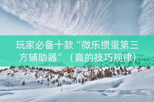 玩家必备十款“微乐掼蛋第三方辅助器”（赢的技巧规律)