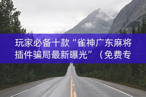 玩家必备十款“雀神广东麻将插件骗局最新曝光”（免费专用神器)
