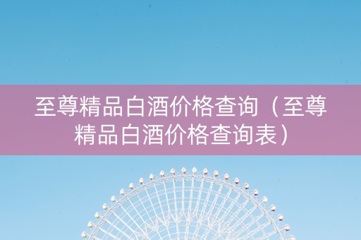 至尊精品白酒价格查询（至尊精品白酒价格查询表）