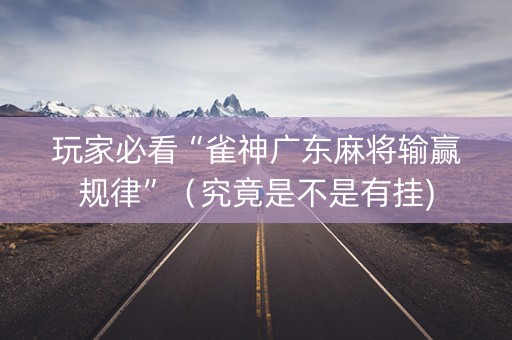 玩家必看“雀神广东麻将输赢规律”（究竟是不是有挂)