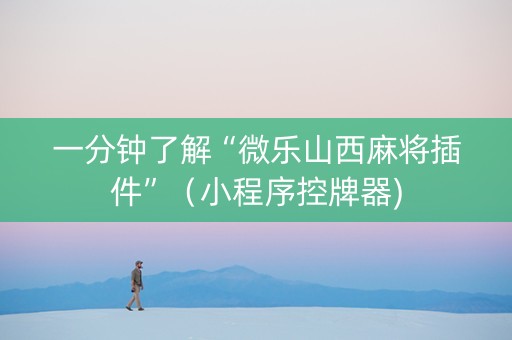 一分钟了解“微乐山西麻将插件”（小程序控牌器)