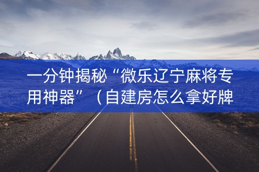 一分钟揭秘“微乐辽宁麻将专用神器”（自建房怎么拿好牌)